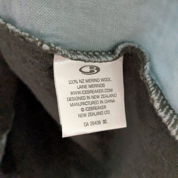 Icebreaker Bodyfit 260 Merino Wool 1/4 Zip Sweater Womens Large Green Mock Neck - Picture 8 of 10